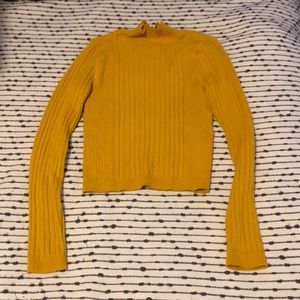 Yellow urban outfitters cropped turtle neck